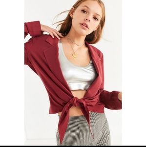UO Silence & Noise Tie Front Blazer xs